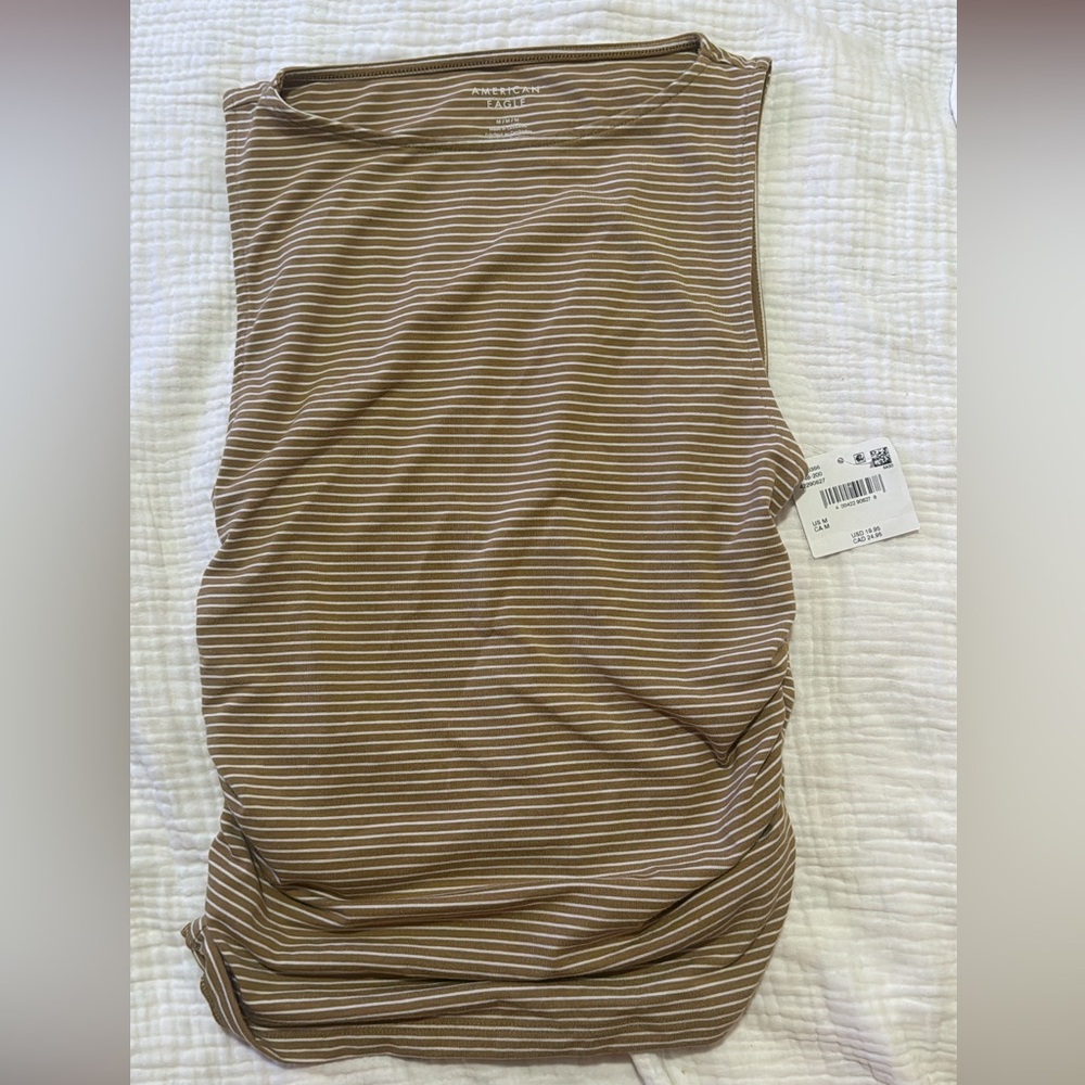 American Eagle Outfitters Brown Striped Tank Top